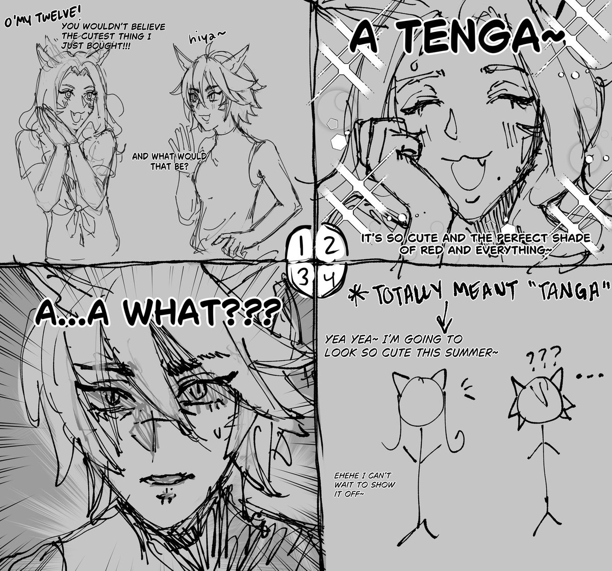 sillay four panel comic of eileen and c'ranmaia based on True Events