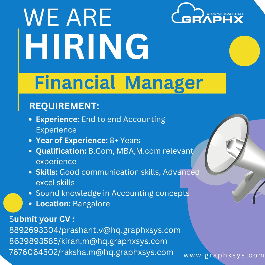 GraphxSystems's tweet image. We’re looking for 8+ year of experience with strong accounting knowledge
#Hiring #FinanceJobs #SeniorFinancialAssociate #JoinOurTeam #GraphxCareers #NowHiring #FinancialJobs #BackOffice #Graphxsystems #Medtech