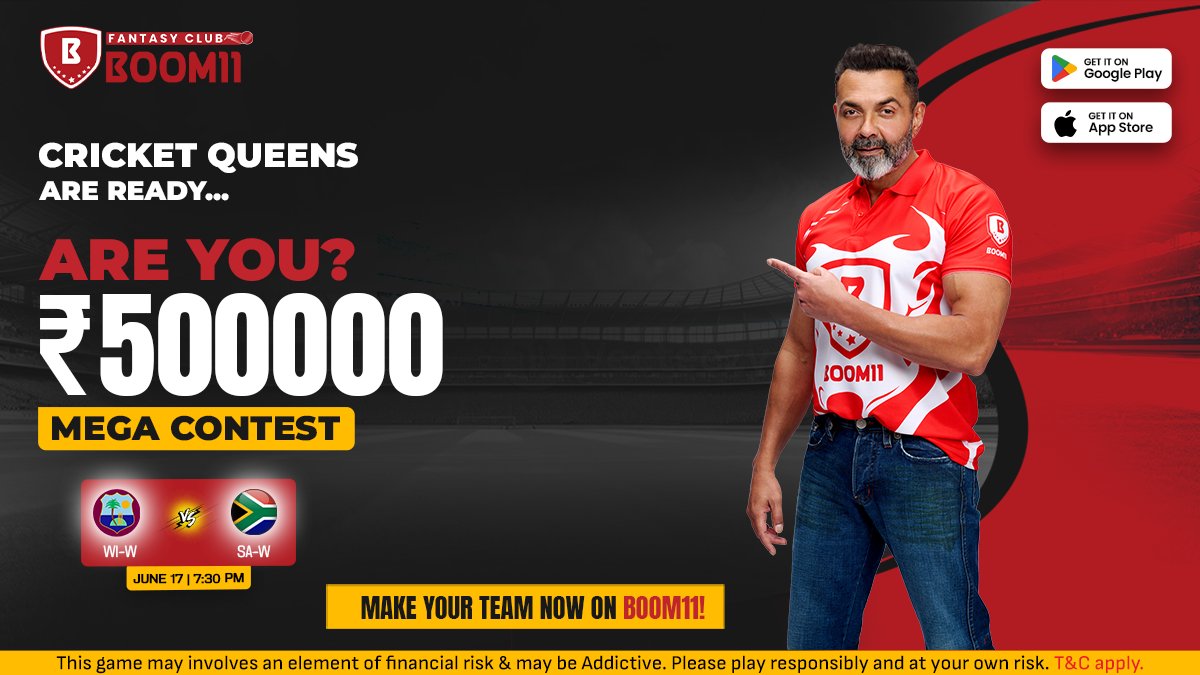 official_boom11's tweet image. Queens are ready to roar! 🏏

Are your fantasy picks locked in?

₹5 Lakh Mega Contest 💰

Only on Boom11 – Play Now!

#WestIndiesWomenvsSouthAfricaWomen #MegaContest #JoinMegaContest #Boom11