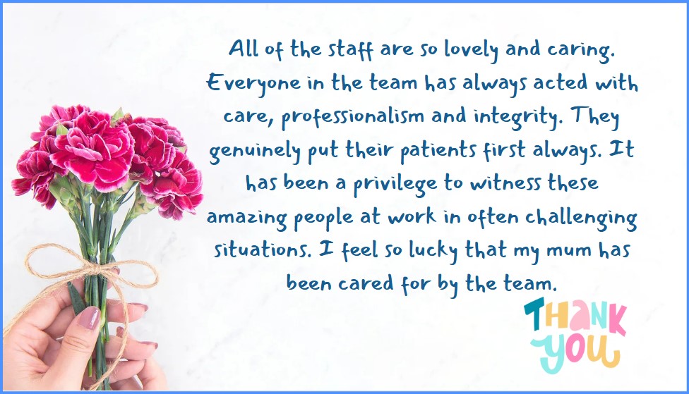Huge thanks to the brilliant Gade Ward team! Thought you’d love to see this lovely FFT feedback — you all go above and beyond! ✨🌟 💙 #ForeverGrateful #ThankYouNHS #FFTFeedback