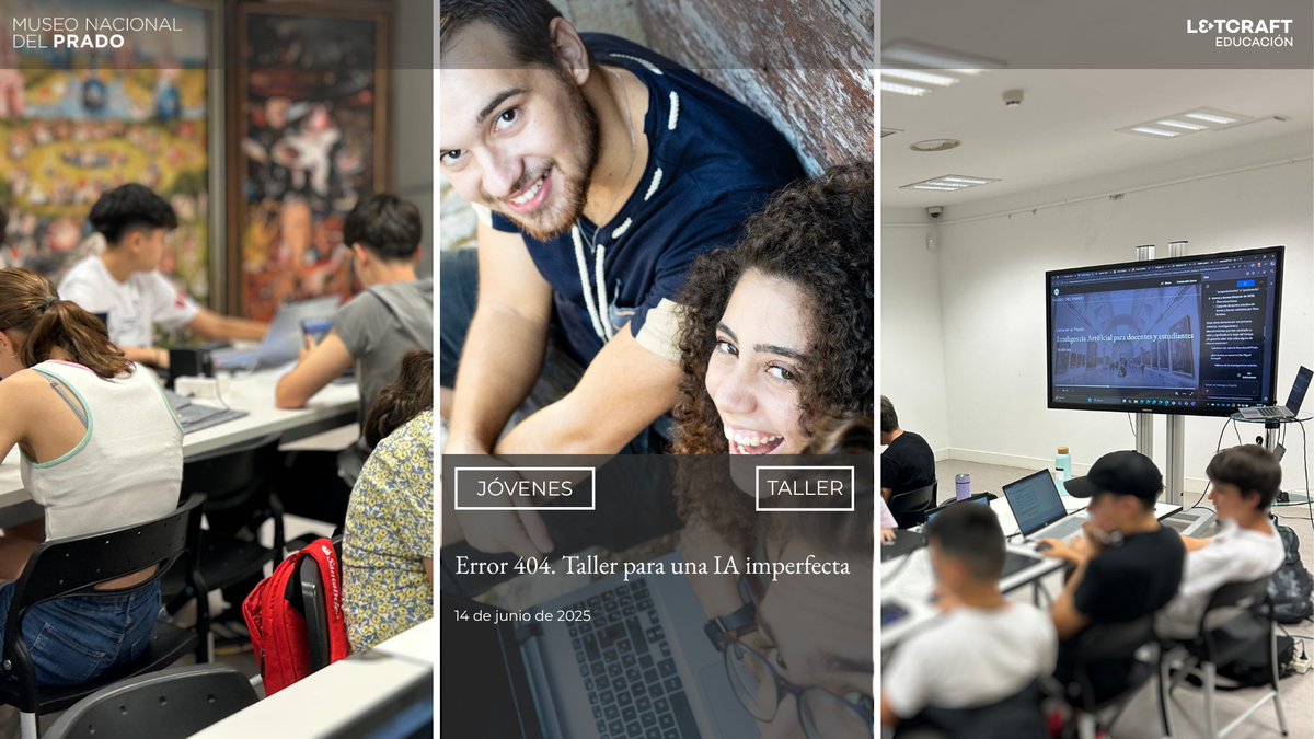 Letcraft Educación (@l3tcraft_edu) on Twitter photo ⭐El pasado 14/06 realizamos el taller🎨
Error 404. Taller para una IA imperfecta en el <a href="/museodelprado/">Museo del Prado</a> 🤖 para jóvenes de 12 a 16 años dodne exploramos IA y pensamiento crítico. Gracias por hacerlo posible. #IAImperfecta #EducaciónInnovadora ⭐El pasado 14/06 realizamos el taller🎨
Error 404. Taller para una IA imperfecta en el <a href="/museodelprado/">Museo del Prado</a> 🤖 para jóvenes de 12 a 16 años dodne exploramos IA y pensamiento crítico. Gracias por hacerlo posible. #IAImperfecta #EducaciónInnovadora