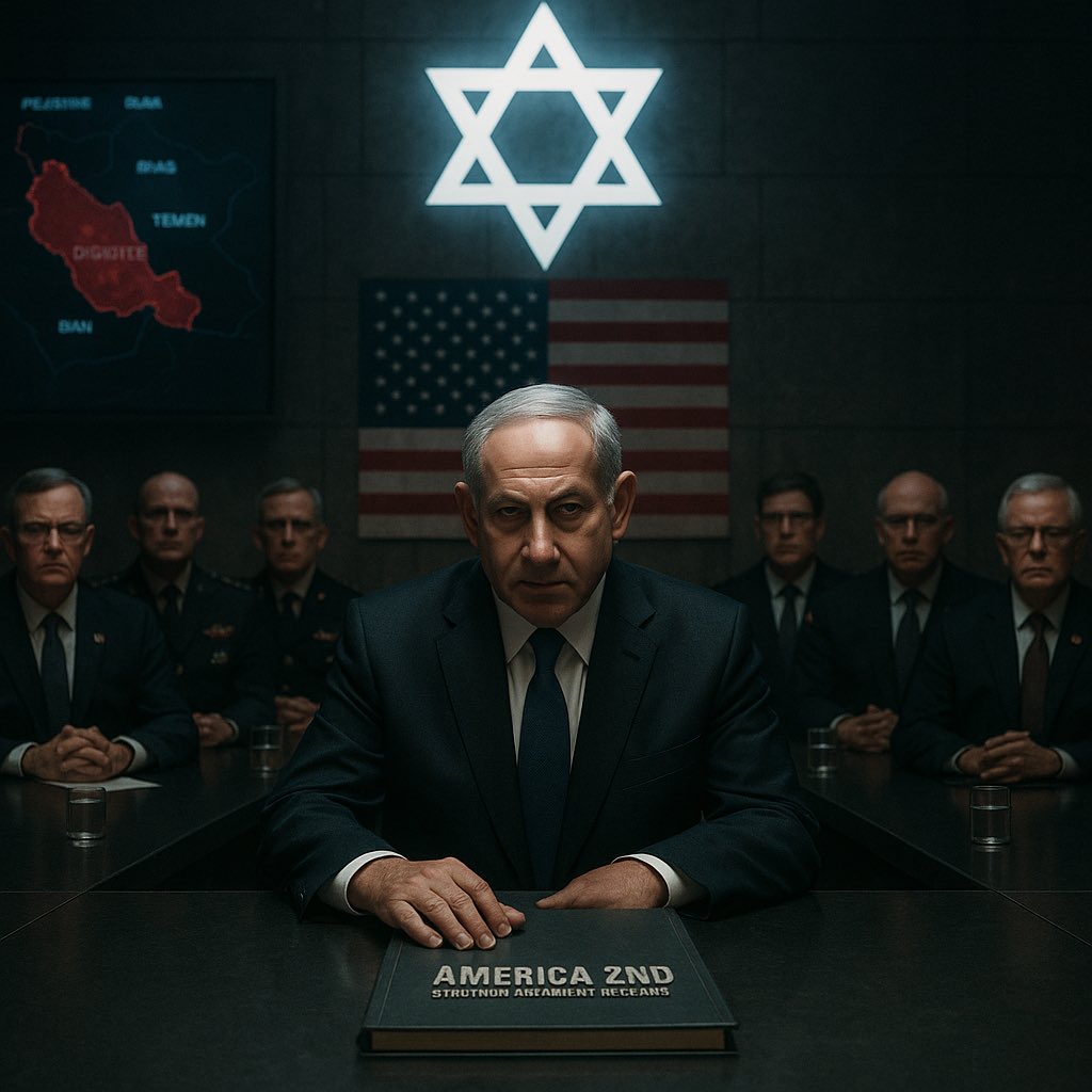RU_logical's tweet image. Netanyahu & Neocons decide what “America 1st Means” @CNNPolitics @foxnewspolitics @BBCBreaking @AP @CBSNews @ABC @NBCNews @MAGAIncWarRoom @Israel #IranUnderAttack #PalestineGenocide #corruptkpgovt #necromonger