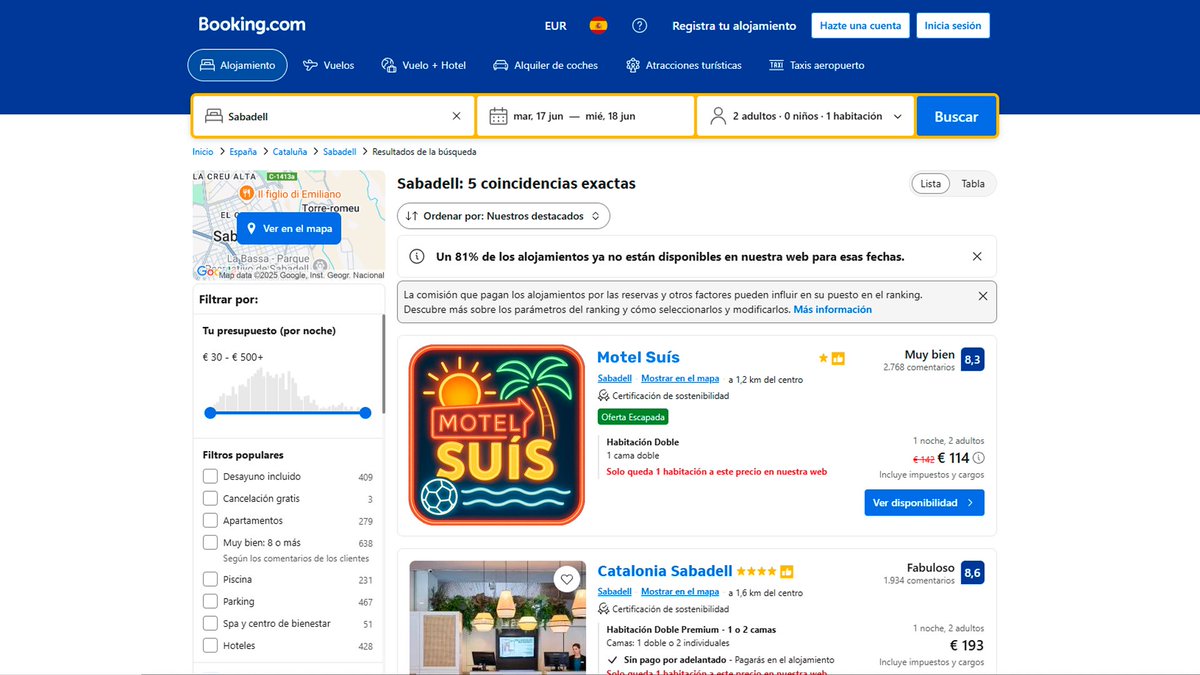 Roger Benet Reñé 🧅 (@rogerbr21) on Twitter photo 🛎️Estic buscant allotjament per aquest matí a #Sabadell
N'he trobat un no gaire bo, però per una estoneta qualitat / preu m'encaixa
Fem el check-in cap a les 12:30?
Si té piscina, veniu? <a href="/SergiGarcesDiez/">Sergi Garcés 🧅</a> <a href="/PauVituri/">Pau Vituri 🧅</a> <a href="/Sergiparkv/">Sergi Park Viñas</a> <a href="/adrian_arroyo/">Adrián Arroyo 🧅🥦</a>
🗺️ twitch.tv/radiosabadell 🛎️Estic buscant allotjament per aquest matí a #Sabadell
N'he trobat un no gaire bo, però per una estoneta qualitat / preu m'encaixa
Fem el check-in cap a les 12:30?
Si té piscina, veniu? <a href="/SergiGarcesDiez/">Sergi Garcés 🧅</a> <a href="/PauVituri/">Pau Vituri 🧅</a> <a href="/Sergiparkv/">Sergi Park Viñas</a> <a href="/adrian_arroyo/">Adrián Arroyo 🧅🥦</a>
🗺️ twitch.tv/radiosabadell