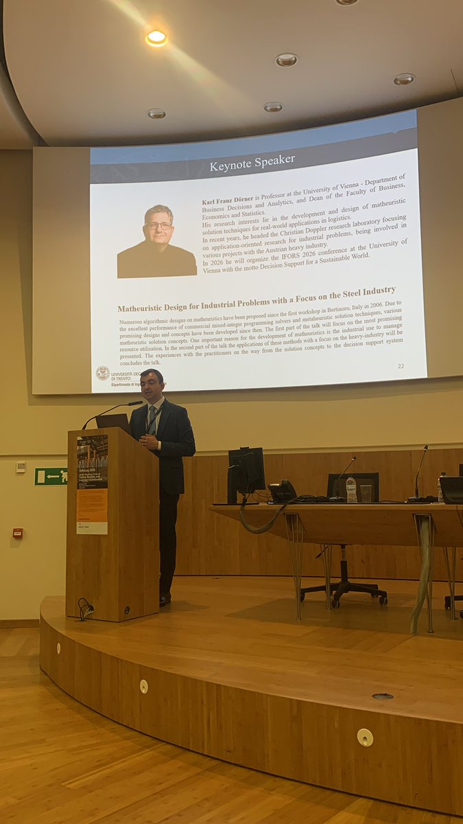 First plenary at #verolog delivered by Karl Doerner a great verolog friend