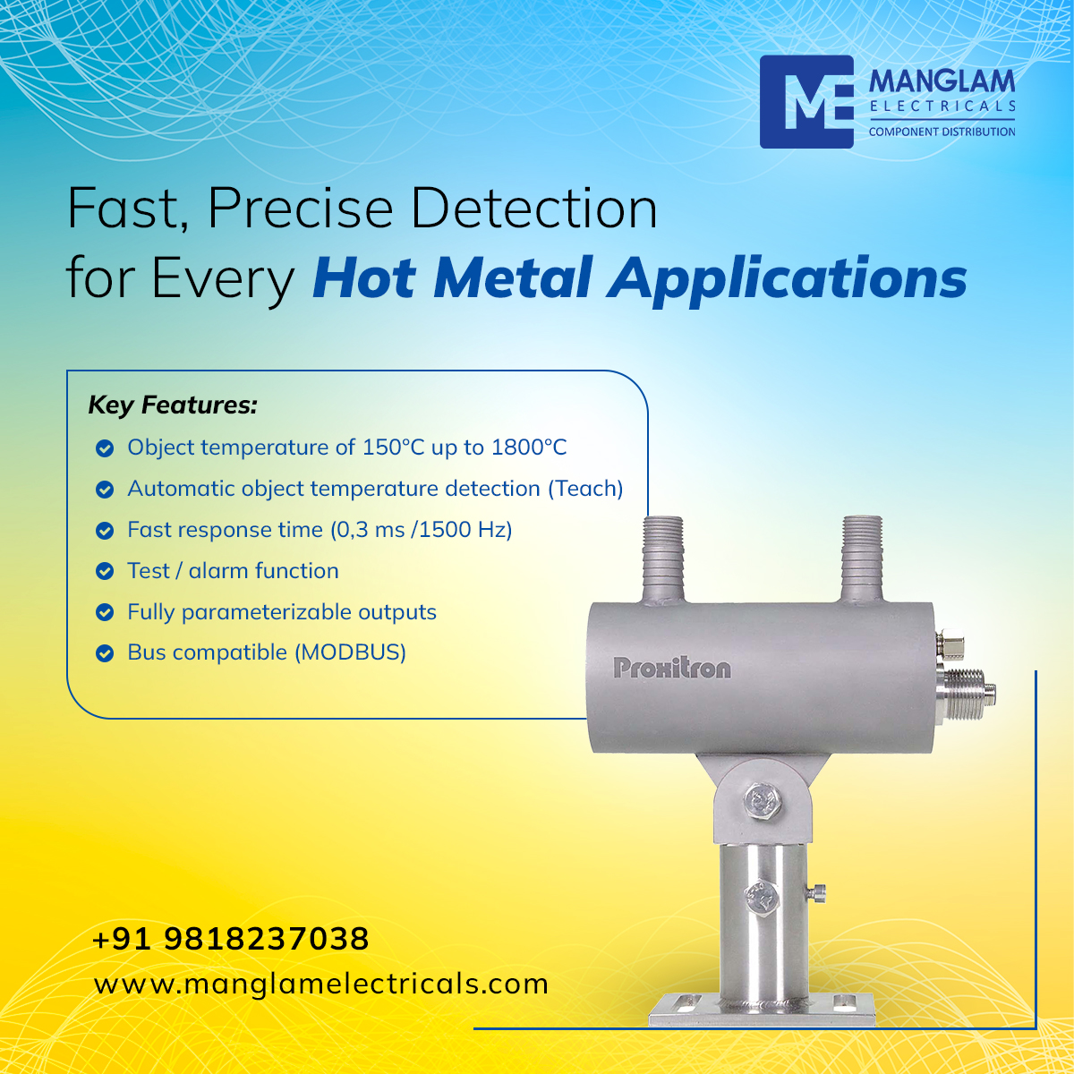 ManglamElectri1's tweet image. Fast, Precise Detection For Every Hot Metal Applications.

Built for accuracy, speed, and reliability! Your go-to solution for extreme industrial environments. 

#IndustrialAutomation #HotMetalDetection  #Proxitron #TemperatureSensors  #IndustrialSolutions #ManglamElectricals