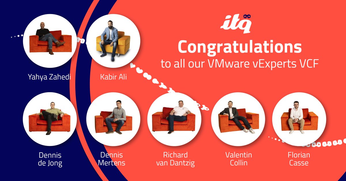 ITQ (@itq) on Twitter photo We’re proud of our ITQ'ers who have earned the vExpert VCF 2025 title! Congratulations to <a href="/yahyazahedi/">Yahya Zahedi</a>, <a href="/_Kabir_Ali_/">Kabir</a>, Dennis de Jong, Dennis Mertens, <a href="/rvandantzig/">Richard van Dantzig 🇳🇱</a>, Valentin Collin and <a href="/florian_casse/">Florian Casse</a> 👏
Want to know how their VCF knowledge can help you? - itq.eu/contact We’re proud of our ITQ'ers who have earned the vExpert VCF 2025 title! Congratulations to <a href="/yahyazahedi/">Yahya Zahedi</a>, <a href="/_Kabir_Ali_/">Kabir</a>, Dennis de Jong, Dennis Mertens, <a href="/rvandantzig/">Richard van Dantzig 🇳🇱</a>, Valentin Collin and <a href="/florian_casse/">Florian Casse</a> 👏
Want to know how their VCF knowledge can help you? - itq.eu/contact
