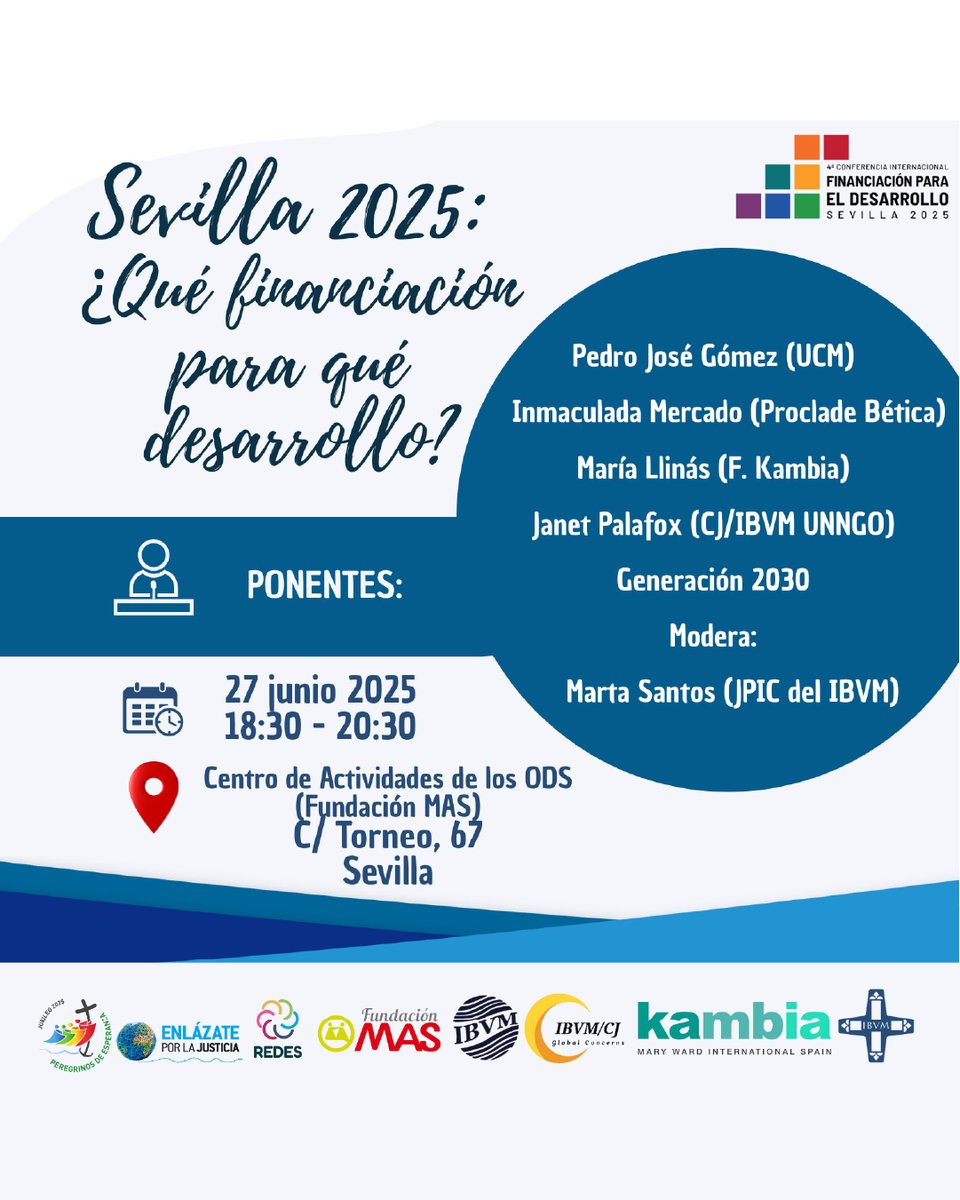 El <a href="/IBVM_Irlandesas/">IBVM_Irlandesas</a> y <a href="/fundacionkambia/">Kambia</a> organizan una interesante mesa redonda para reflexionar sobre los desafíos del sistema económico actual y alternativas que pongan en el centro a las personas y al planeta.

👉ibvm.es/sevilla-2025-q…

<a href="/REDES_ONGD/">Red Entidades Desarrollo Solidario</a> <a href="/EnlazatePJ/">Enlázate por la Justicia</a>