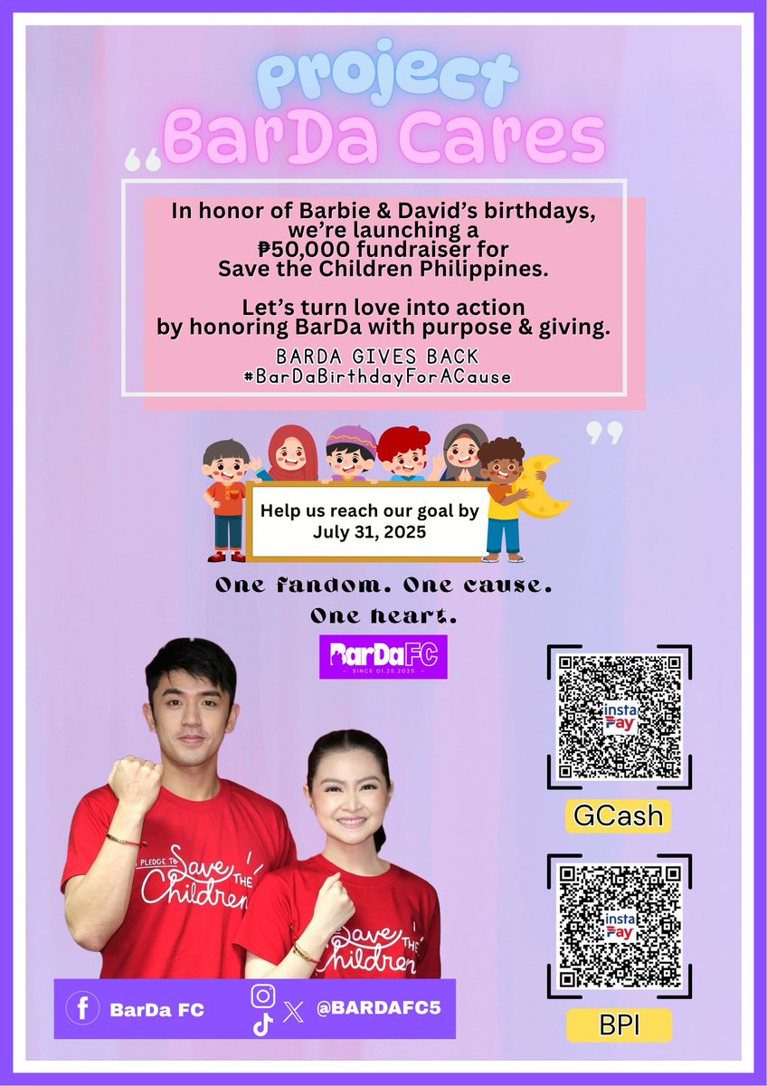 What makes it more worthy to be a BarDa fan. For the love #BarDa

BARDA GIVES BACK #BarDaBirthdayForACause