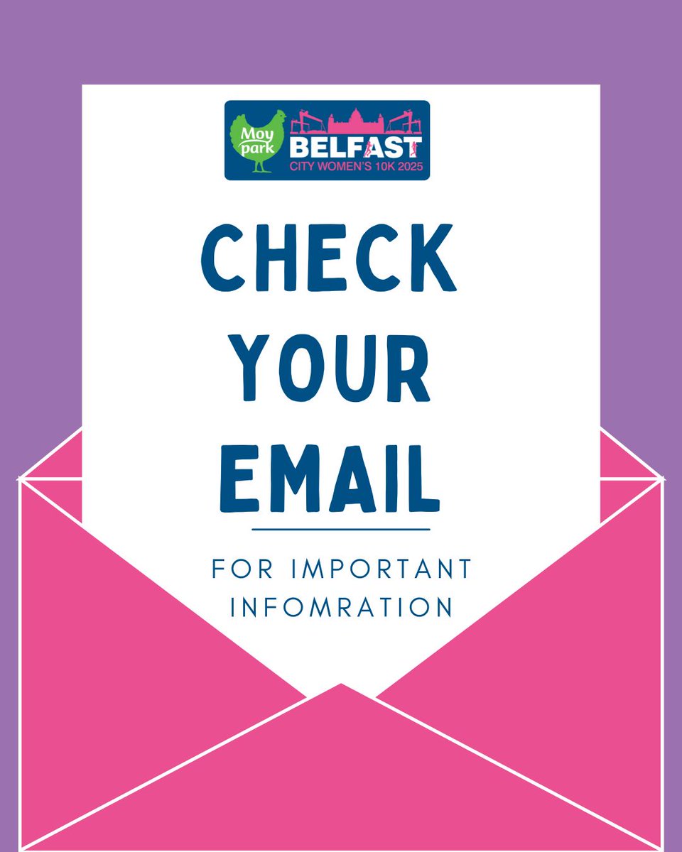 ✨Make sure to check your email for all of the essential information you need to know regarding the Moy Park Belfast City Women's 10k this Sunday 💗
Alternatively you can read them here ⬇️
canva.com/design/DAGHLfH…