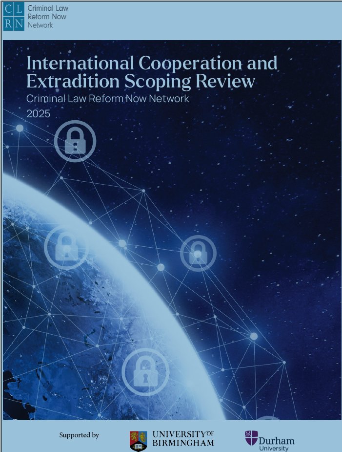 CLRNNetwork's tweet image. PUBLICATION: CLRNN 5 - REPORT - International Co-Operation and Extradition
The report evaluates mutual legal assistance (MLA), extradition, and criminal jurisdiction, concluding that a comprehensive law reform project is both necessary and timely.
clrnn.co.uk/publications-r…