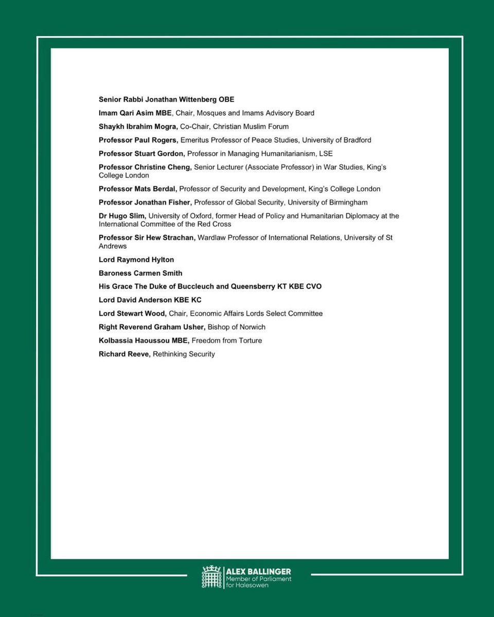 Alex Ballinger MP (@alexballingermp) on Twitter photo This morning, myself & <a href="/LordMcConnell/">Jack McConnell</a> joined 60+ leaders—including 20 MPs, ex-Defence & Development Secretaries, former MI5 & Army chiefs, faith leaders & academics—urging the PM to fund peacebuilding. As a former Royal Marine & aid worker, I know it saves lives. #InvestInPeace This morning, myself & <a href="/LordMcConnell/">Jack McConnell</a> joined 60+ leaders—including 20 MPs, ex-Defence & Development Secretaries, former MI5 & Army chiefs, faith leaders & academics—urging the PM to fund peacebuilding. As a former Royal Marine & aid worker, I know it saves lives. #InvestInPeace