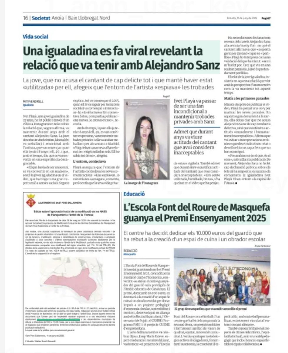 Esc Font del Roure (@fontdelroure) on Twitter photo 🏆 L’Escola Font del Roure de Masquefa guanya el Premi Ensenyament 2025!
Un reconeixement al seu projecte d’economia circular i educació transformadora.
Amb els 10.000 €, crearan un obrador escolar per seguir connectant natura, ciència i comunitat. 🌱
<a href="/diariRegio7/">Regió7.cat</a> <a href="/CdEconomia/">Cercle d'Economia</a> 🏆 L’Escola Font del Roure de Masquefa guanya el Premi Ensenyament 2025!
Un reconeixement al seu projecte d’economia circular i educació transformadora.
Amb els 10.000 €, crearan un obrador escolar per seguir connectant natura, ciència i comunitat. 🌱
<a href="/diariRegio7/">Regió7.cat</a> <a href="/CdEconomia/">Cercle d'Economia</a>