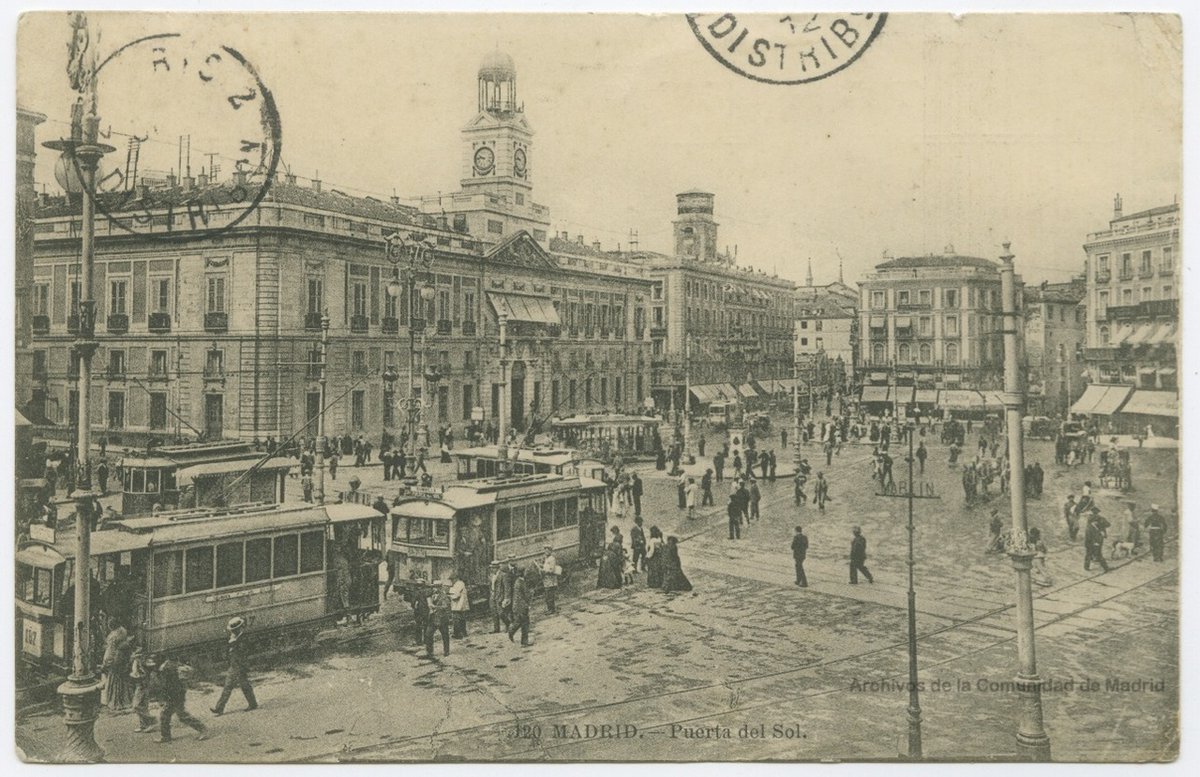 📷 Madrid. Puerta del Sol, 1912. Colección “Postales de Madrid”, ARCM.