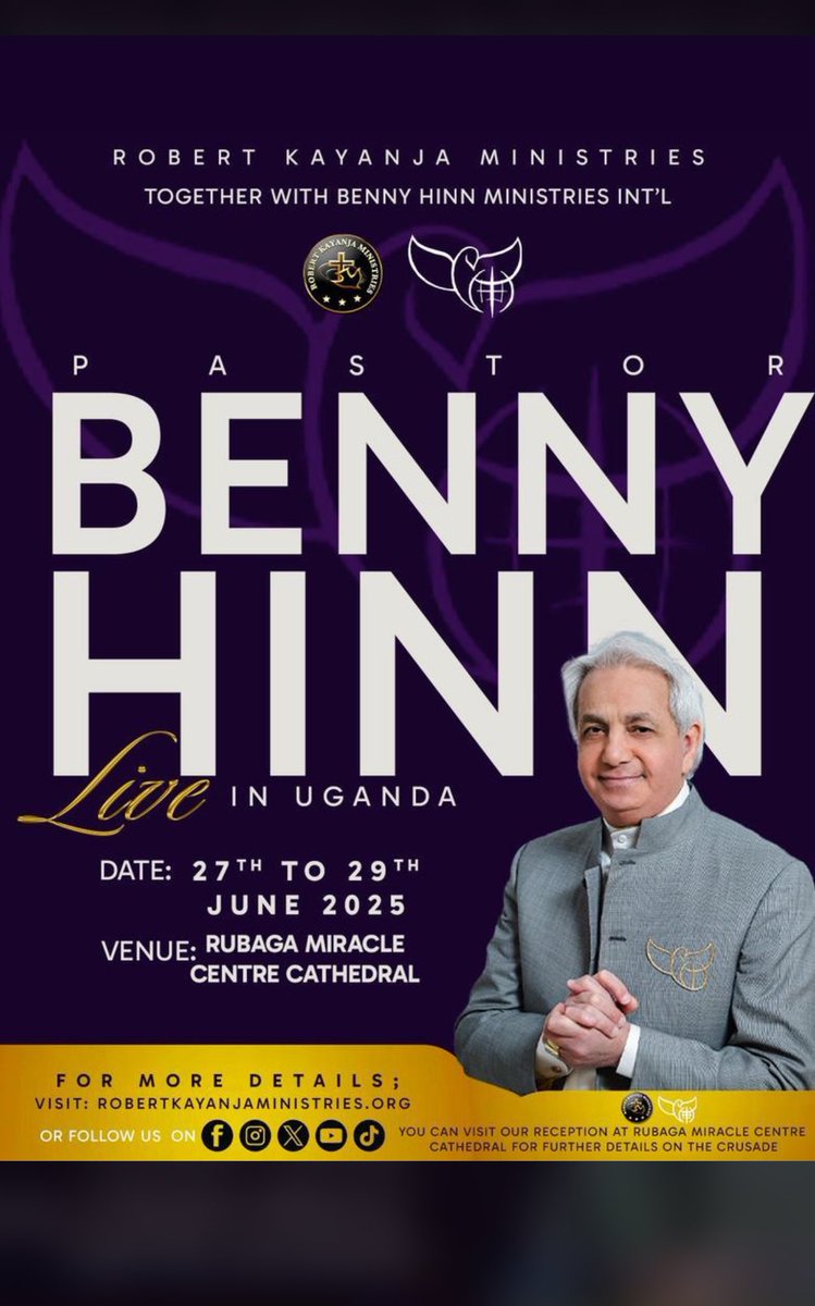 10 days to the Benny Hinn Miracle Crusade 📝
#BennyHinnInUganda