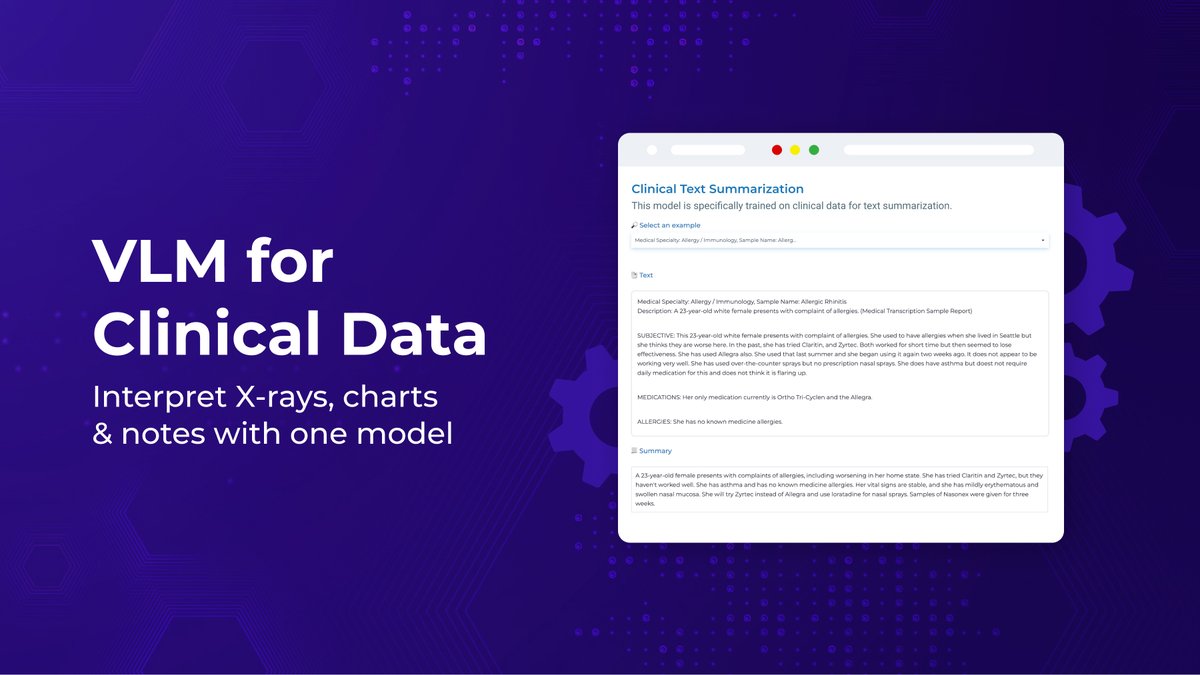 JohnSnowLabs's tweet image. Clinical notes, X-rays, charts—our new VLM interprets them all.
See the model in AWS Marketplace:
🔗 hubs.li/Q03sfVDZ0
#VisionLanguageModel #RadiologyAI #ClinicalAI #MedicalImaging #GenerativeAI