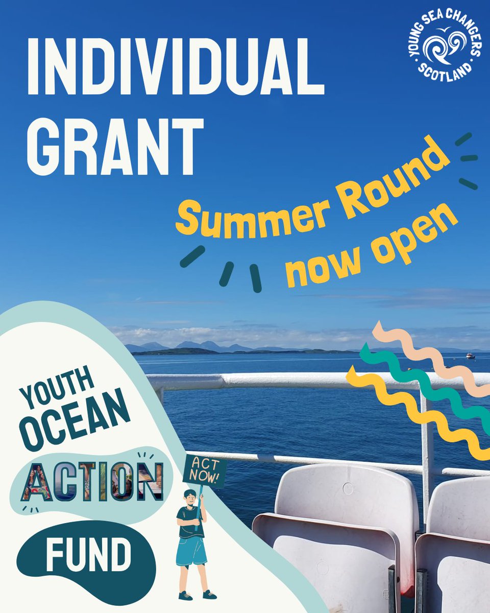🏖️What are YOU doing this summer? ☀️Applications for Individual grants from the Youth Ocean Action Fund are now REOPEN for the summer round! It can cover event tickets, transport or any other costs related to volunteering etc

All info and how to apply: youthforseas.org/action-fund