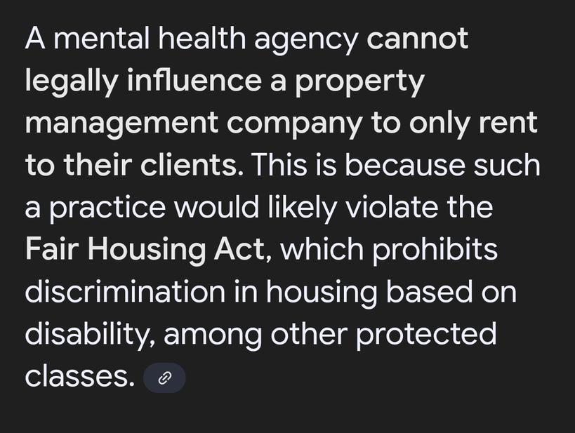 FatphilcC's tweet photo. what Northern Nevada Adult Mental Health is doing is illegal them influencing the property management company where i live to only rent to their clients is housing discrimination based off somones mental status https://t.co/pX4xR4ap4I