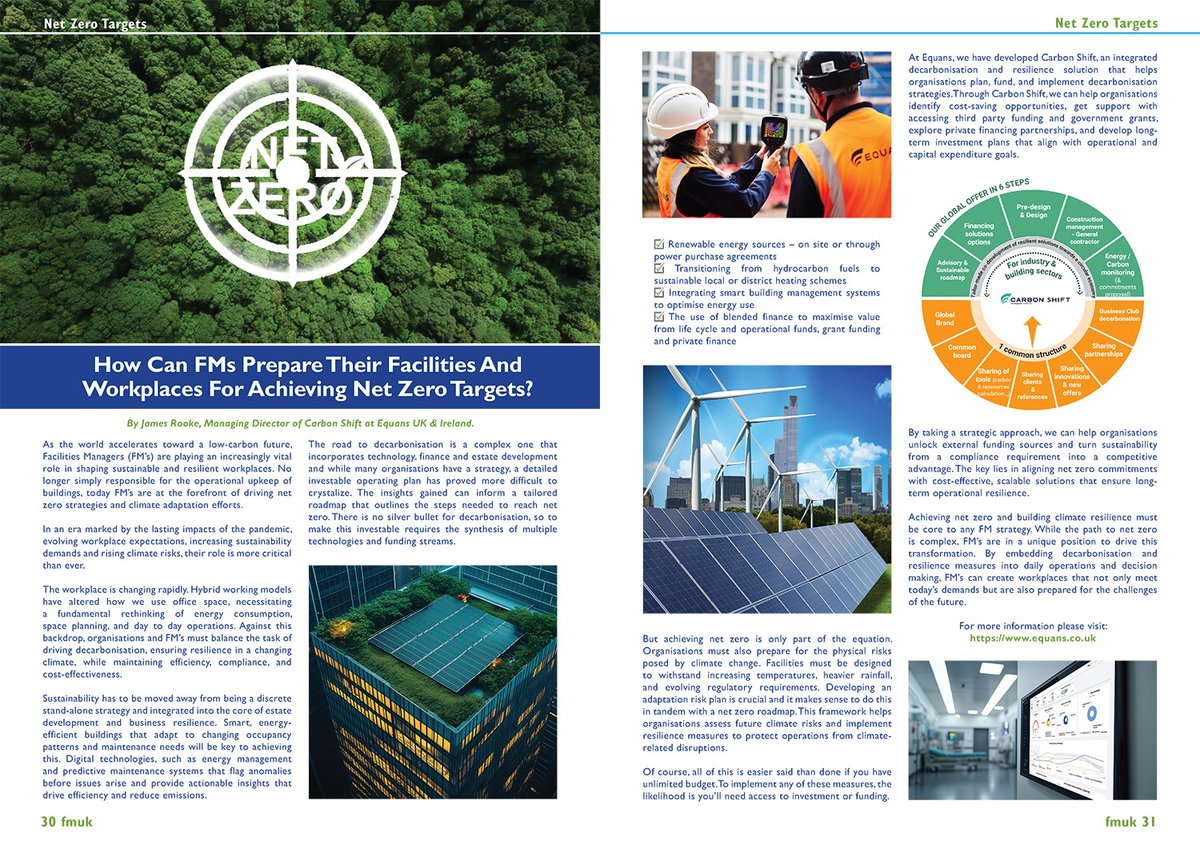 Latest Issue 📰: How Can FMs Prepare Their Facilities And Workplaces For Achieving Net Zero Targets?

By James Rooke, MD of Carbon Shift at Equans UK &amp; Ireland.

➡️fmuk-online.co.uk/how-can-fms-pr…
<a href="/EQUANS_UK/">Equans UK & Ireland</a>
#facman #FacilitiesManagement #NetZero #sustainability #environmental #workplace