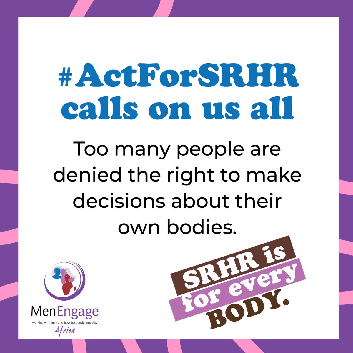 MenEngageSW's tweet image. SRHR is not a privilege. It’s a RIGHT.

Let’s act for change — together.
#ActForSRHR #VoicesForSRHR #SRHR4All #SRHRinAfrica
