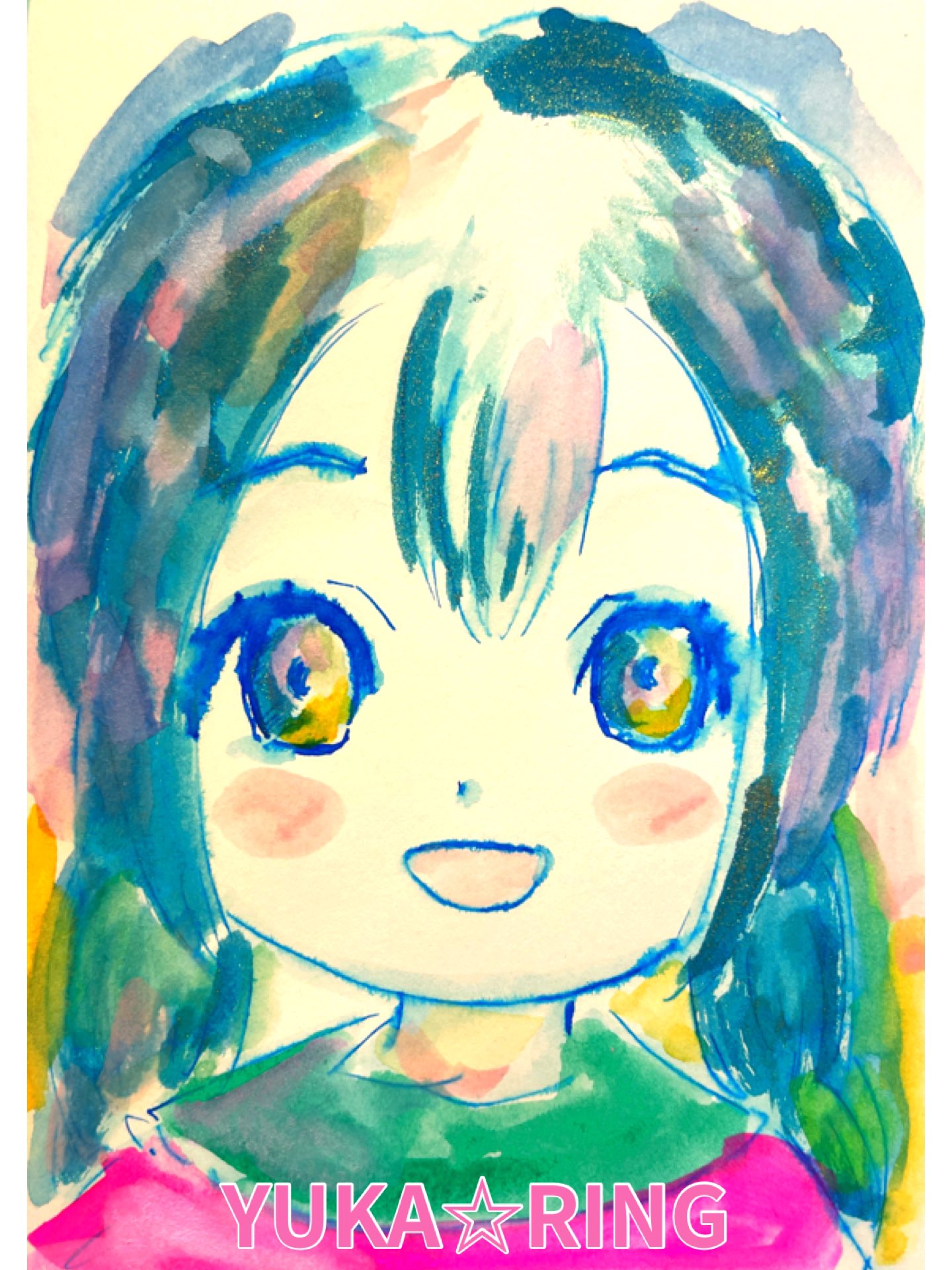 手描きイラスト オリジナル 「枝垂桜のカーテン」 原画 創作