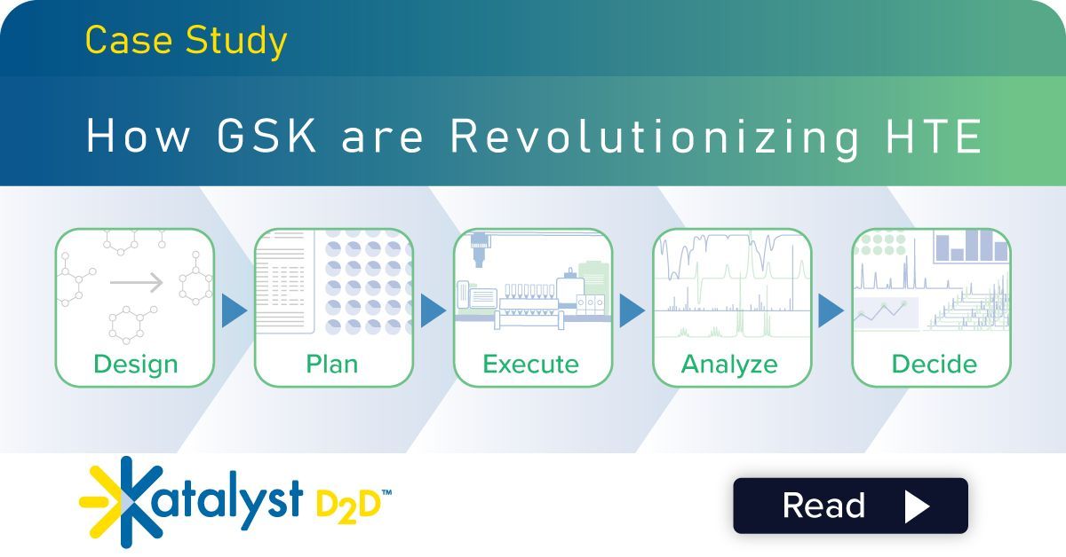 Discover how #KatalystD2D #software is transforming high-throughput experimentation (HTE) at <a href="/GSK/">GSK</a> by streamlining HTE workflows from experiment design to final decision-making. Download our case study here: buff.ly/nXgZ9lc