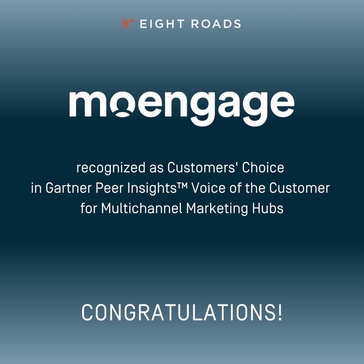 Great to see our partner company <a href="/moengage/">MoEngage</a>  recognised as a Customers' Choice Vendor in the 2025 <a href="/Gartner_inc/">Gartner</a> Peer Insights™ Voice of the Customer report for Multichannel Marketing Hubs, being one of only two vendors to receive the honour! 

Congratulations <a href="/raviteja2007/">Raviteja Dodda</a> &amp; team!