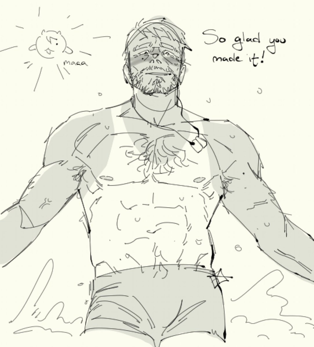 lamb_anarchy's tweet photo. testing out a brush ft. sweaty sunburnt cap'n #ChrisRedfield https://t.co/3Zbz1AP2vQ