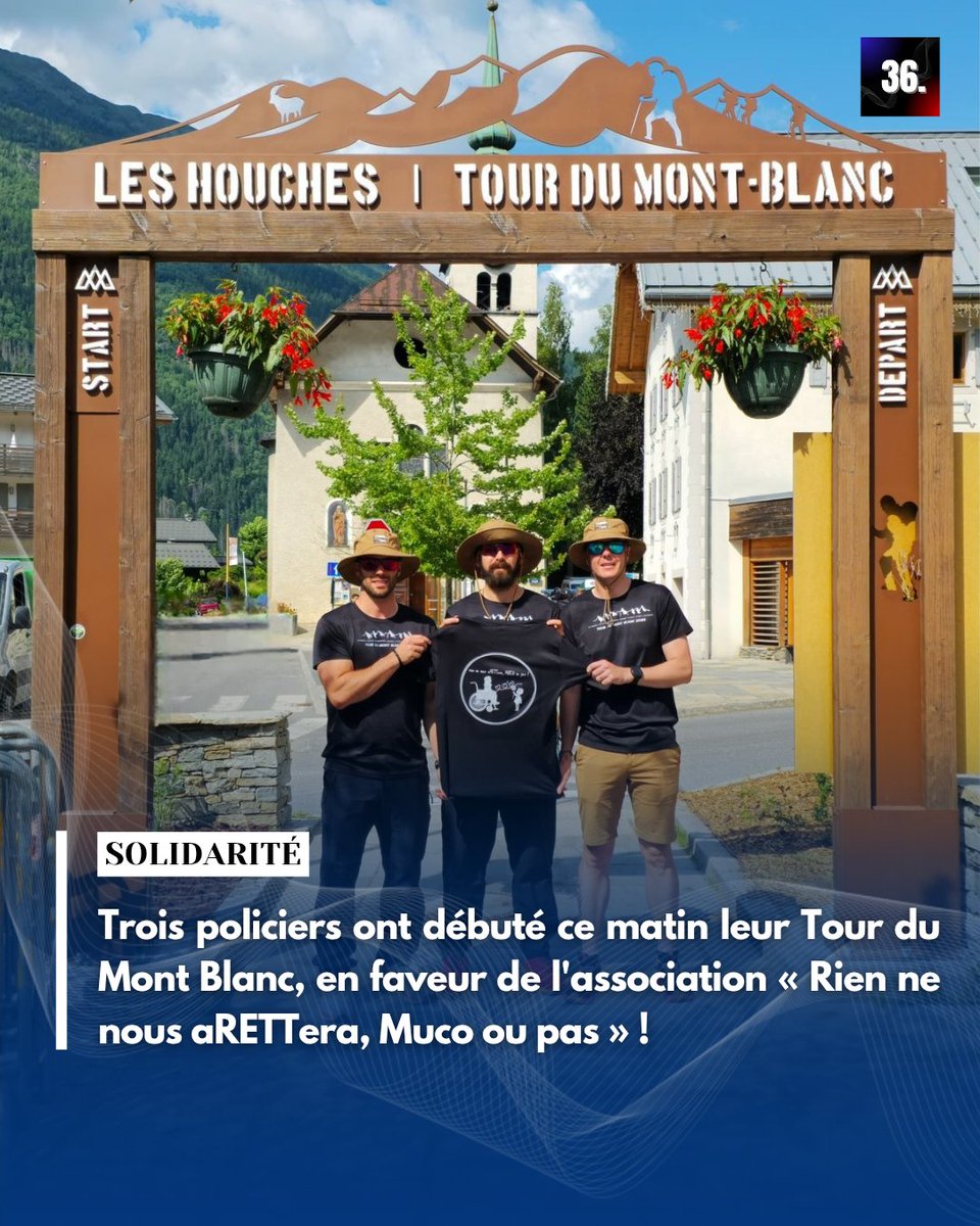 🫶 Trois policiers ont débuté ce matin leur Tour du Mont Blanc en faveur de l'association « Rien ne nous aRETTera, Muco ou pas » !

👉 Leur objectif : récolter des fonds pour aider une famille dans leurs besoins.

Pour soutenir l'association : helloasso.com/associations/r…

Bravo à eux