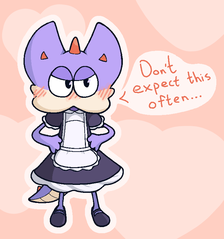 knaxley's tweet image. More maid outfit... Dinocat of @dinosaurgato
