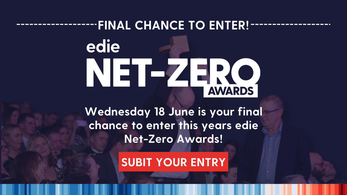 ⏱️ Final chance!⏱️ Entries to the 2025 edie Net-Zero Award will close at 5pm on Wednesday, 18 June! 

Get yours in today ➡️ bit.ly/3FmvgXU