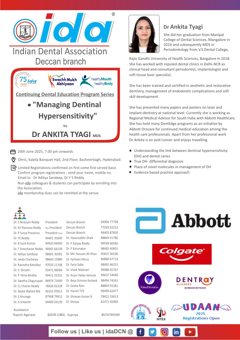 Indian Dental Association Deccan Branch (@idadcn) on Twitter photo 