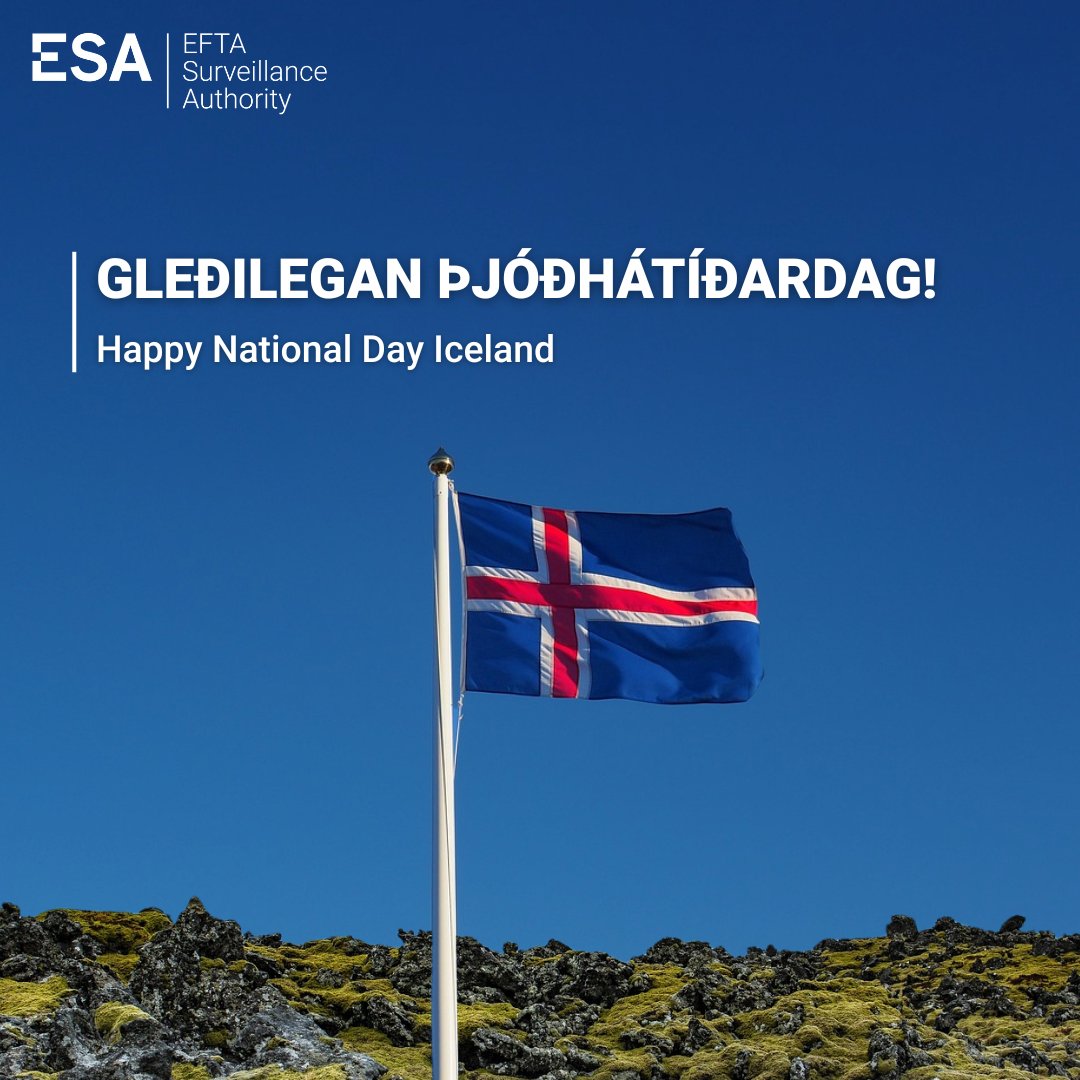 🇮🇸 Gleðilegan þjóðhátíðardag, Ísland! 🎉
 
Happy National Day, Iceland! ESA sends warm wishes to all Icelanders, at home and abroad, on this special 17 June✨
