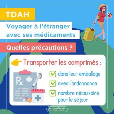 Ne partez pas sans eux !  ✈️
Vous partez à l’étranger ? Même pour un court séjour, certains traitements médicaux nécessitent un minimum de précaution avant le grand départ.
👉 Conseils pratiques, formalités administratives, infos…
📌 On vous dit tout👇
tdah-france.fr/Voyager-etrang…