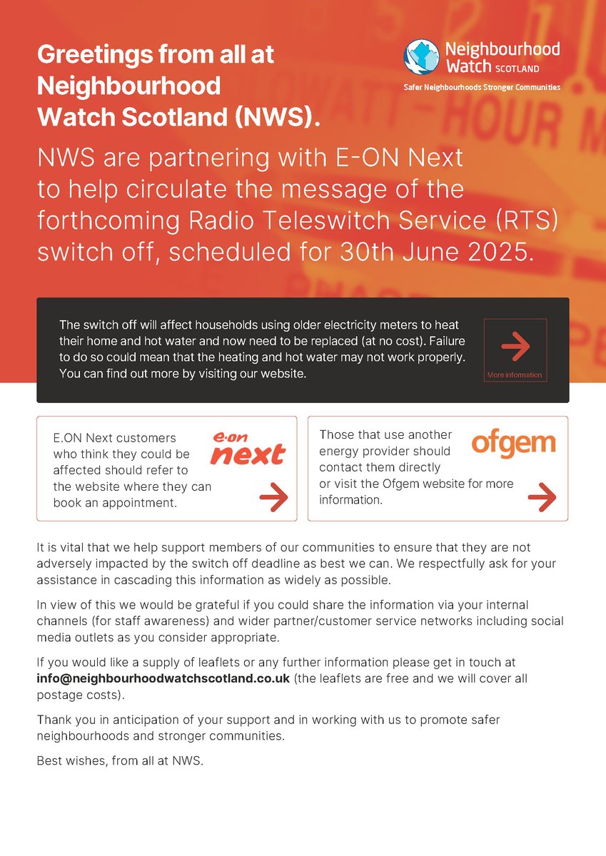 ⚠️ Do you use an older electricity meter to heat your home or water? ⚠️

You could be affected by the upcoming Radio Teleswitch Service (RTS) switch off on 30th June 2025. If your meter isn’t replaced before this date, your heating and hot water might stop working properly.