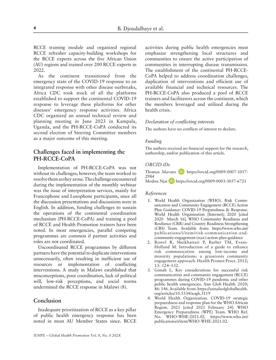 Africa CDC (@africacdc) on Twitter photo Strengthening risk communication and community engagement is key to managing public health emergencies in Africa.
In partnership with <a href="/WHO/">World Health Organization (WHO)</a>, <a href="/AfricaCDC/">Africa CDC</a>’s PH-RCCE Community of Practice has built regional leadership, trained over 200 experts, and established a platform for Strengthening risk communication and community engagement is key to managing public health emergencies in Africa.
In partnership with <a href="/WHO/">World Health Organization (WHO)</a>, <a href="/AfricaCDC/">Africa CDC</a>’s PH-RCCE Community of Practice has built regional leadership, trained over 200 experts, and established a platform for