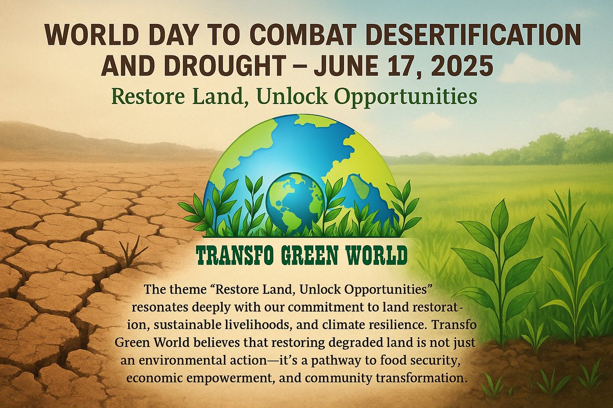World Day to combat Desertification and drought 
June 17 ,2025
The theme "Restore Land, Unlock Opportunities" resonates deeply with our commitment to land restoration, sustainable livelihoods, and climate resilience.
"Results are rooted in our actions "