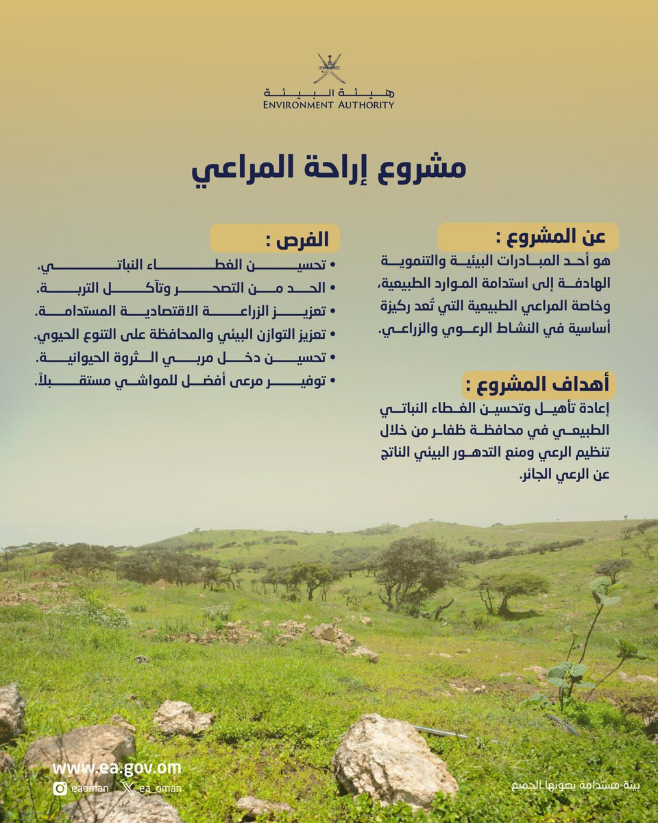 في #اليوم_العالمي_لمكافحة_التصحر_والجفاف، تحت شعار "استصلح الأرض… أطلق العنان للفرص"

تجدد #هيئة_البيئة عهدها مع الأرض، فالأشجار تُزرع، والمراعي تُستراح، والأمل ينبت في جذور الوطن، وجهودٌ تُعيد للحياة خضرتها وتمهد لفرصٍ خضراء مستدامة.
🌱مشروع الاستثمار في الأشجار البرية
🌱مشروع