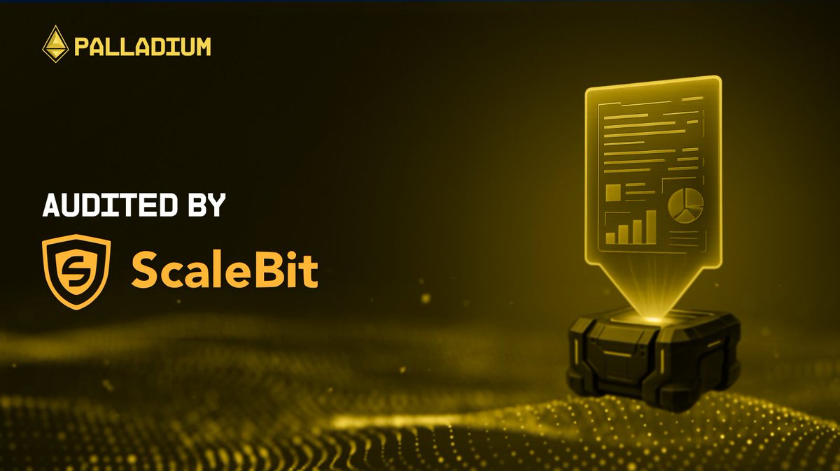 🔐 Fortifying the core of Palladium.

Palladium has successfully completed a full smart contract audit by @Scalebit_ — a top-tier blockchain security firm under <a href="/0xbitslab/">BitsLab</a>.
7 issues found. 7 addressed. ✅

Code locked. Risk resolved. Mainnet awaits.