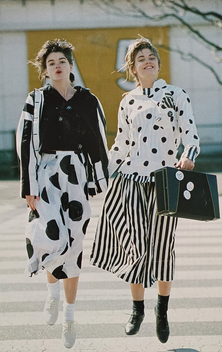 1986年 春夏ファッション プリント模様も残しつつ 大柄な水玉