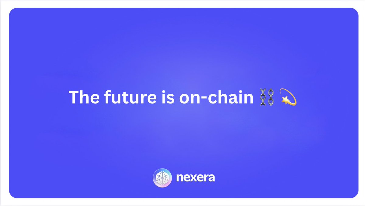 The future is fully open, fully compliant, and fully on-chain.

Global access to tokenized real estate, equities, funds, and assets, all operating under programmable compliance.

The future doesn’t wait.

The future is built with Nexera.

$NXRA