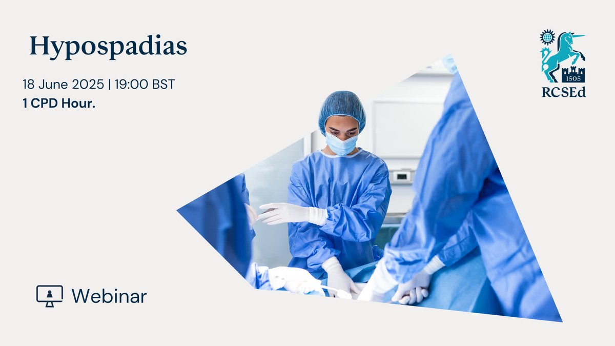 Tomorrow's webinar will feature panelists within the field of plastic surgery discussing the history and clinical examination of Hypospadias and approaches to surgical planning for repair.

Register here: bit.ly/4kCqvIW