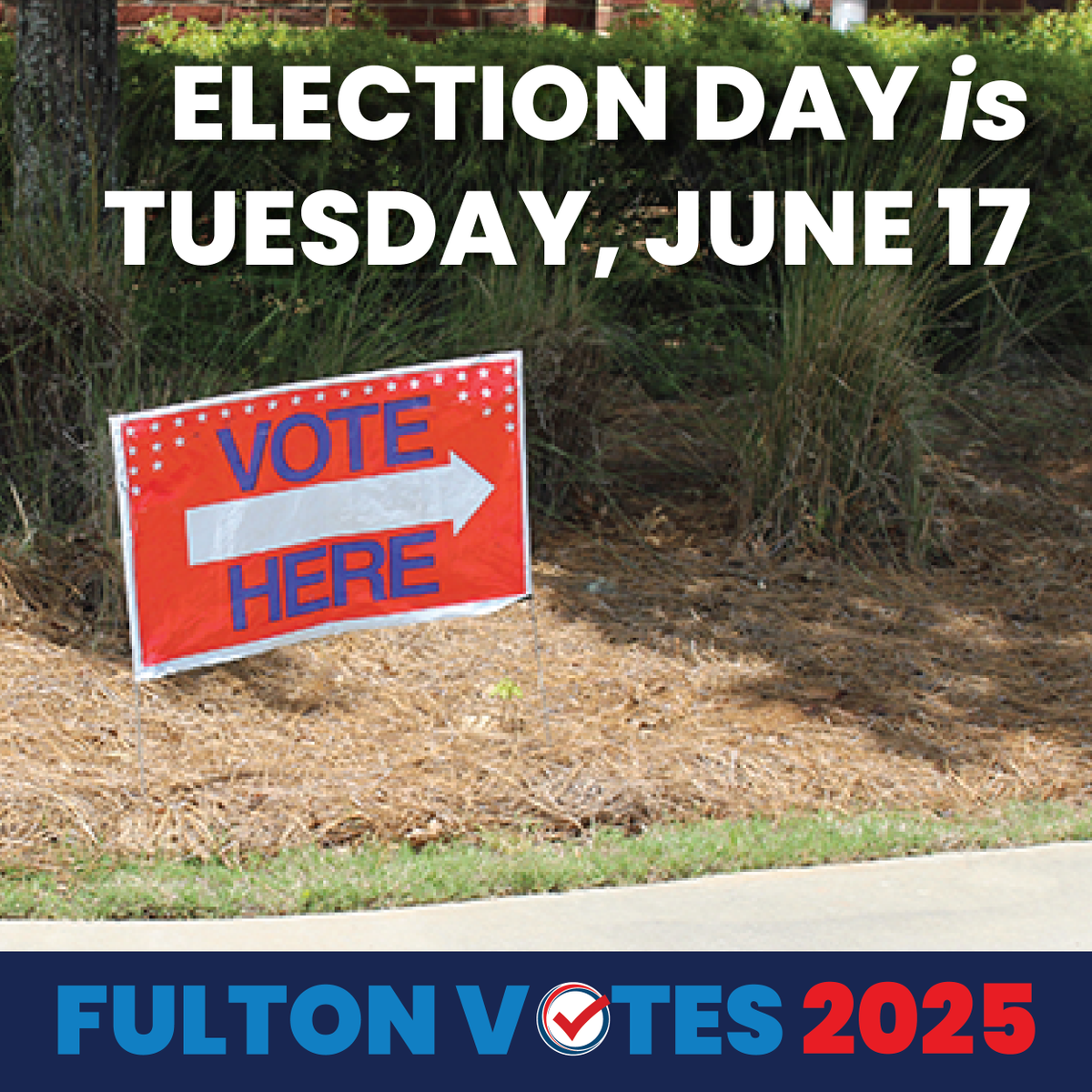 FultonInfo's tweet photo. Today is Election Day for the Special Primary Public Service Commissioner (PSC) /Special Election.

Remember, you must vote at your assigned precinct. Find your location here: https://t.co/rqJ3TrOk5e

See wait times for your precinct: https://t.co/AIa4RlAXqn
#FultonVotes https://t.co/Jq3C8u2VsX