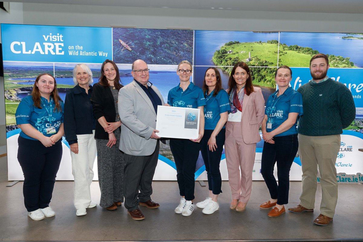 ClareTourism's tweet image. A proud day for Clare 💛💙As we celebrate our certification as a Sustainable Tourism Destination with leading certifying body EarthCheck and the wider Tourism Department, Visit Clare team Partners without whom this achievement would not have been possible VisitClare.ie/sustainable