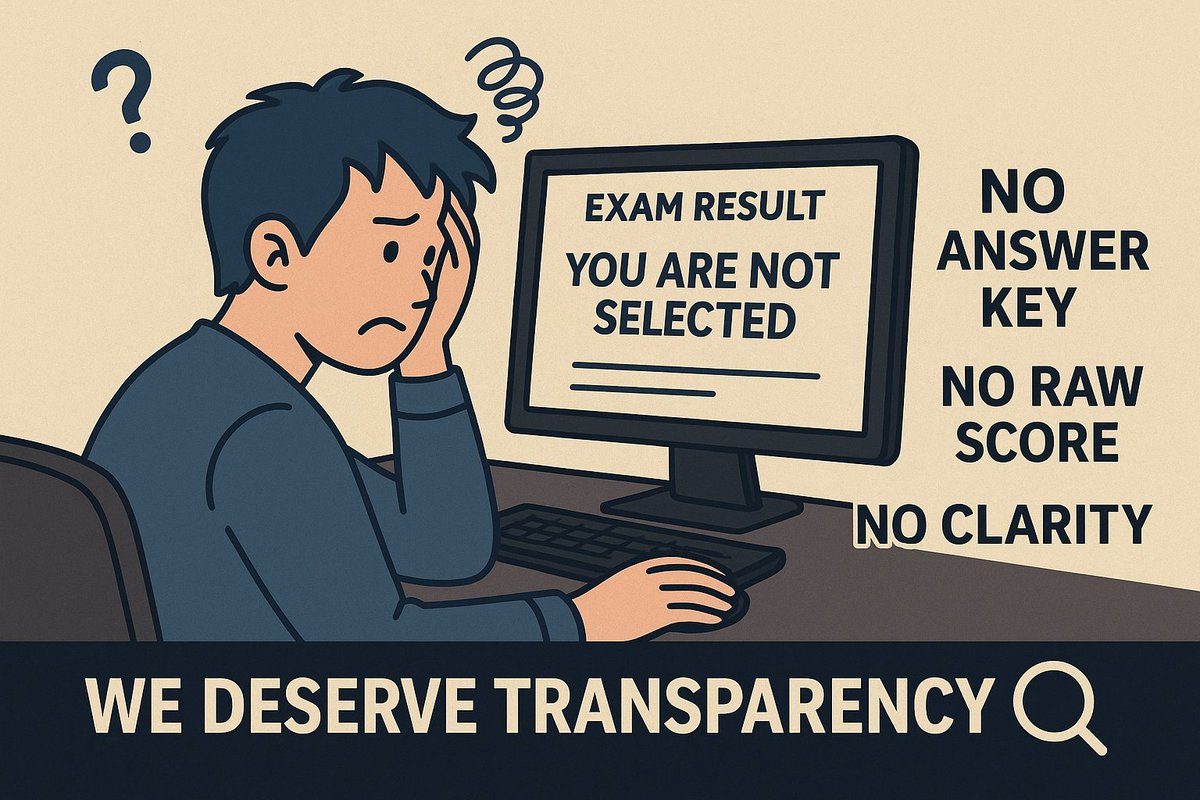 varun_chitra_SQ's tweet photo. #unfairIBPS
🧠 Mental stress ≠ Merit test!
IBPS &amp; SBI are pushing aspirants into anxiety with ZERO transparency:
📢 Aspirants demand fairness, not frustration!
@FinMinIndia @PMOIndia @DFS_India please intervene.
#UnfairIBPS #ReleaseAnswerKey #ReleaseRawScore #GiveNormalisedScore https://t.co/JPAXMTHqtf