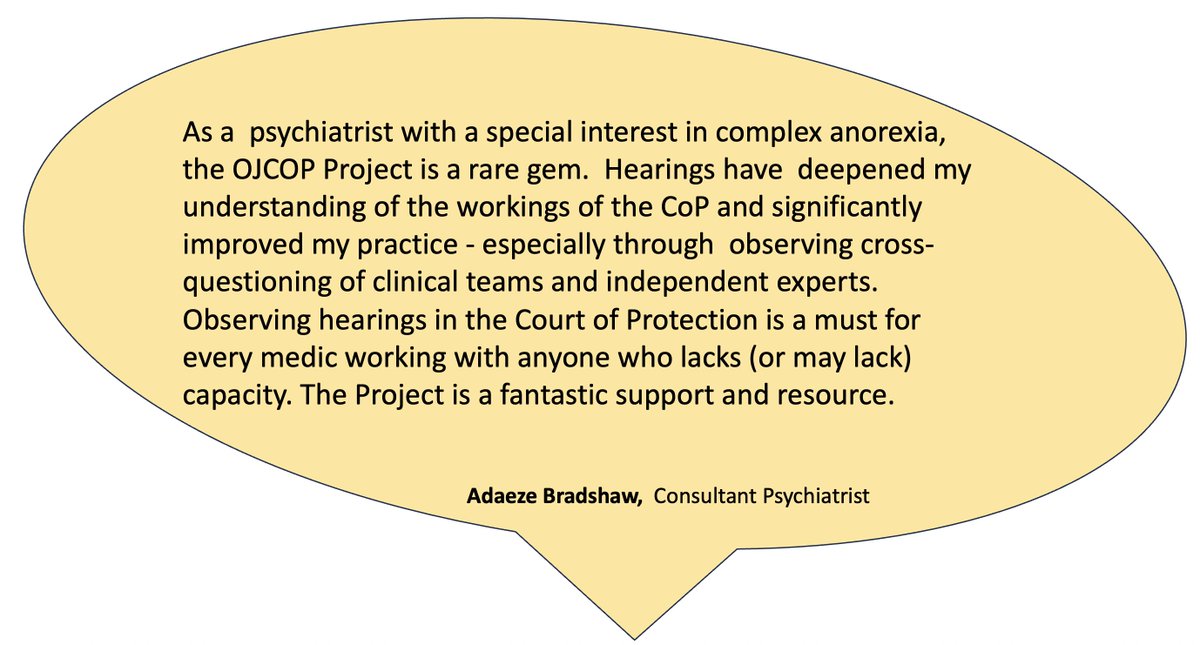 Medical professionals - do you want to learn more about the Court of Protection?  Check out our Project and take a look at our blog posts for more information.

openjusticecourtofprotection.org/about/