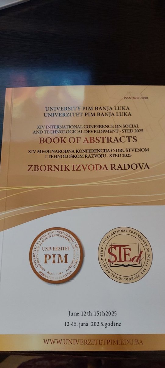 Naše kolege Dragana Plavšić i Miloš Županjac učestvovali su na XIV INTERNATIONAL CONFERENCE ON SOCIAL AND TECHNOLOGICAL DEVELOPMENT- STED 2025, koja je, u organizaciji Univerziteta PIM iz Banja Luke, održana od 12.06. do 15.06.2025. u Trebinju, Bosna i Hercegovina.