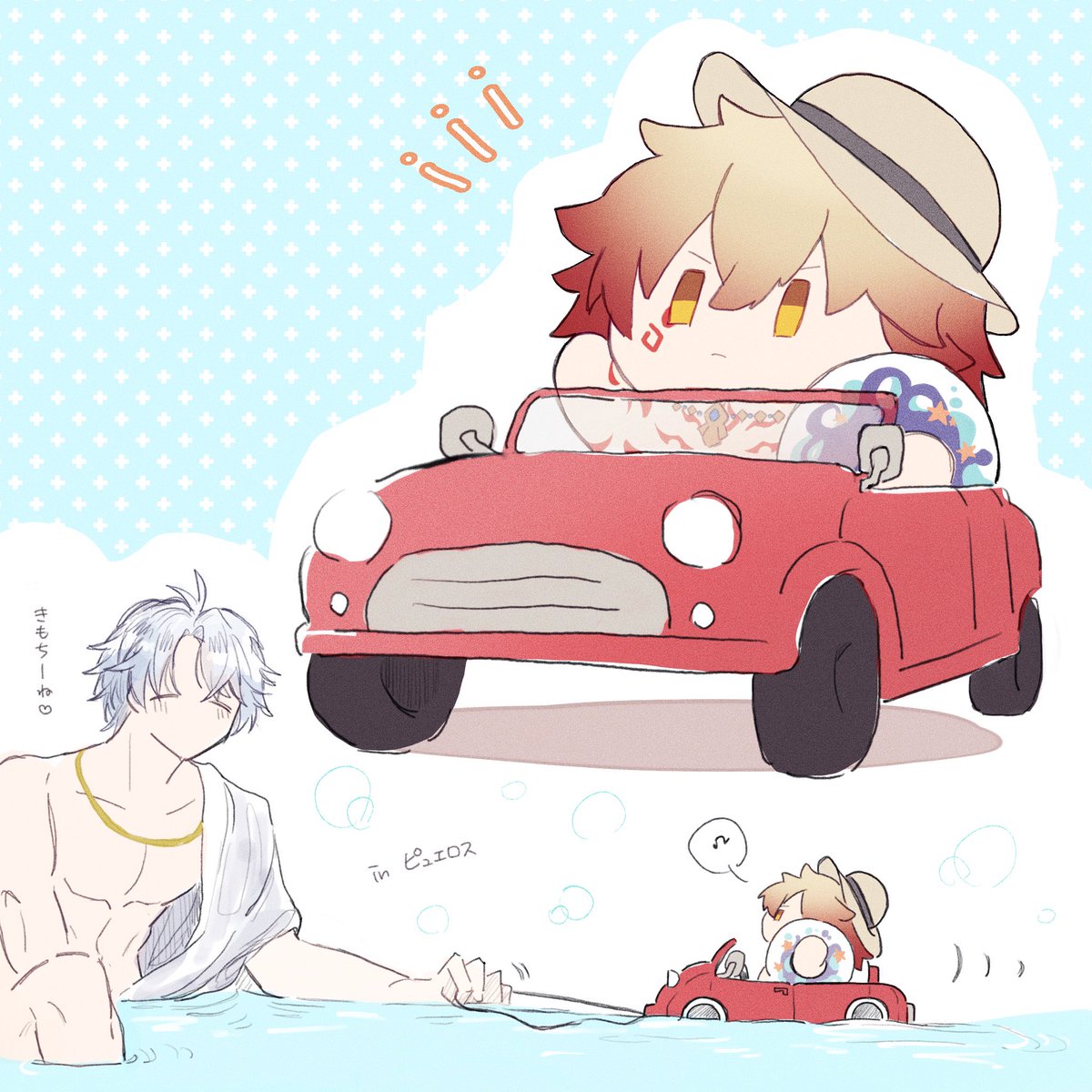 夏を満喫する気満々なぬいモス殿下（ﾌｧｲﾓｽ）