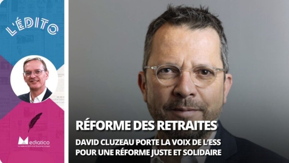 [#Ess - Réformer] <a href="/MEDIATICO_FR/">MEDIATICO</a> <a href="/fvuillod/">Frédéric Vuillod</a> : Édito | #Retraites : L'#UDES montre la voie d'une #réforme juste et solidaire ➡️ mediatico.fr/retraites-less… cc <a href="/David_Cluzeau/">David CLUZEAU</a> <a href="/HuguesPollastro/">Hugues Pollastro</a> <a href="/HuguesVidor/">Hugues Vidor</a> <a href="/ESS_France/">ESS France</a> <a href="/CaVautrin/">Catherine Vautrin</a> ⤵️