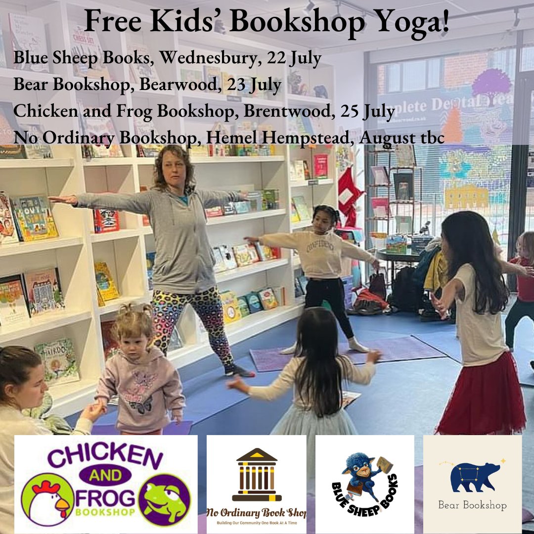 Maria Oliver 🧘♀️📚 (@boxmooryoga) on Twitter photo It's #independentbookshopweek and I'm so lucky to be supported by some wonderful bookshops, best of all I'm running free kids' yoga and storytelling at each of them this summer! <a href="/chickenandfrog/">Chicken & Frog</a> <a href="/bookshop_bear/">Bear Bookshop</a> <a href="/SheepBooks/">Blue Sheep Books</a> and No Ordinary Bookshop in Hemel It's #independentbookshopweek and I'm so lucky to be supported by some wonderful bookshops, best of all I'm running free kids' yoga and storytelling at each of them this summer! <a href="/chickenandfrog/">Chicken & Frog</a> <a href="/bookshop_bear/">Bear Bookshop</a> <a href="/SheepBooks/">Blue Sheep Books</a> and No Ordinary Bookshop in Hemel