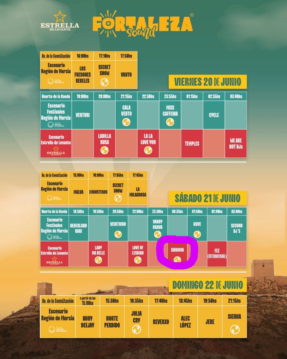 Hontza Produkzioak (@hontzap) on Twitter photo Los horarios en el <a href="/SoundFortaleza/">FortalezaSound</a> para ´ElPresenteTour´de <a href="/shinovaoficial/">Shinova (oficial)</a>
Nos vemos por Lorca!!
+Info&Entradas: fortalezasound.com
#shinova #elpresente #elpresentetour #concierto #Festival #FortalezaSound #Lorca Los horarios en el <a href="/SoundFortaleza/">FortalezaSound</a> para ´ElPresenteTour´de <a href="/shinovaoficial/">Shinova (oficial)</a>
Nos vemos por Lorca!!
+Info&Entradas: fortalezasound.com
#shinova #elpresente #elpresentetour #concierto #Festival #FortalezaSound #Lorca